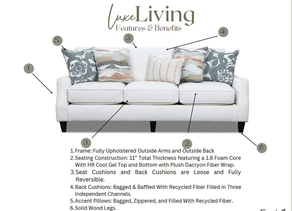 Southern Home Furnishings - Loxley Coconut Sofa in Clay - 7000-00KP Loxley Coconut Sofa