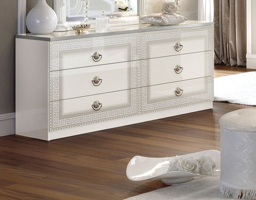 ESF Furniture - Aida Double Dresser in White-Silver - AIDADDRESSERWHITESIL - GreatFurnitureDeal