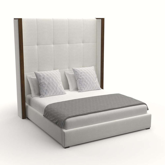 Nativa Interiors -  Irenne Button Tufted Upholstered High King Grey Bed - BED-IRENNE-BTN-HI-KN-PF-GREY - GreatFurnitureDeal