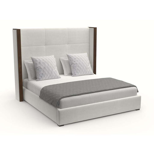 Nativa Interiors - Irenne Simple Tufted Upholstered Medium King Off White Bed - BED-IRENNE-ST-MID-KN-PF-WHITE - GreatFurnitureDeal