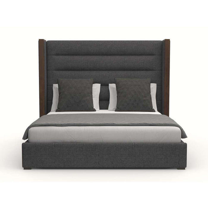 Nativa Interiors - Irenne Horizontal Channel Tufted Upholstered Medium King Charcoal Bed - BED-IRENNE-HC-MID-KN-PF-CHARCOAL - GreatFurnitureDeal