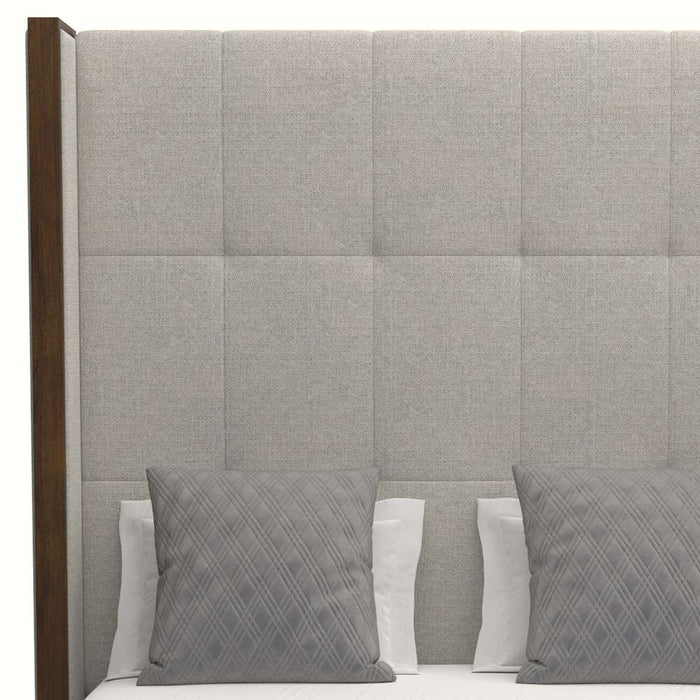 Nativa Interiors -  Irenne Button Tufted Upholstered High King Grey Bed - BED-IRENNE-BTN-HI-KN-PF-GREY