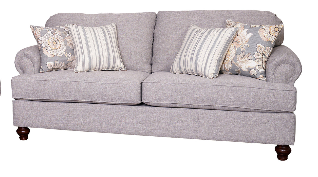 Mariano Italian Leather Furniture - Denton Sofa in Body Hampstead Dove-Pillows in Almada Granite/Meriweather Cement - Denton-S