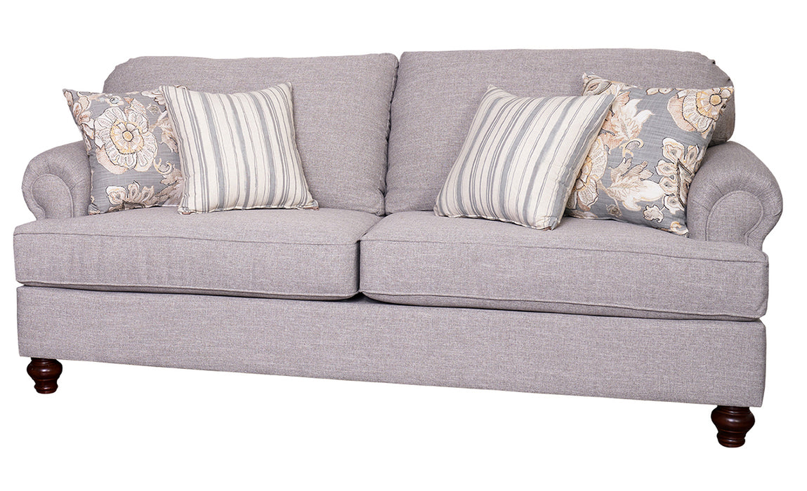 Mariano Italian Leather Furniture - Trinity Sofa in Body Hampstead Dove - Pillows in Almada Granite/Meriweather Cement - Trinity-S