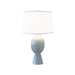 Worlds Away - Dover Tall Bulb Shape Ceramic Table Lamp With White Linen Shade in Light Blue - DOVER LBL - GreatFurnitureDeal