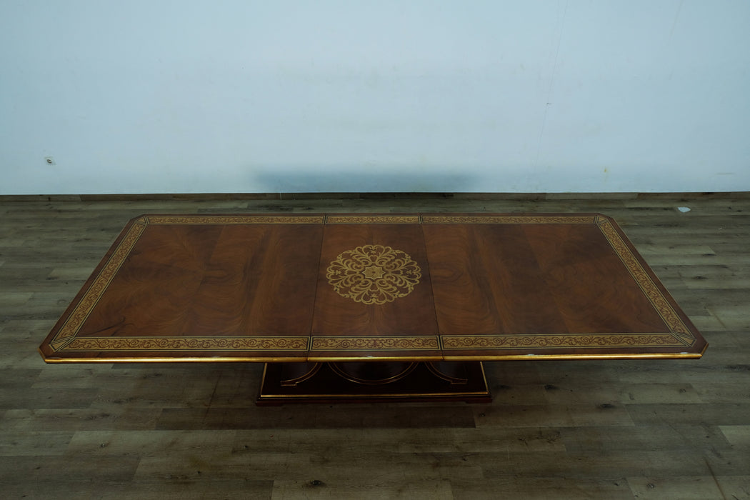 European Furniture - Rosella Dining Table in Havana With Deco Gold Leaf - 44697-DT - GreatFurnitureDeal