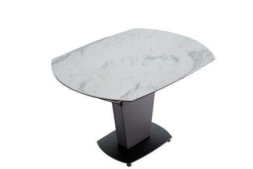 ESF Furniture - Extravaganza 2417 Marble Table White with 3405 White Chairs - 2417-3405-6CHAIR - GreatFurnitureDeal