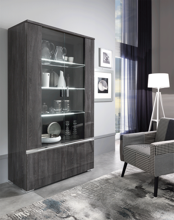 ESF Furniture - Oxford 2 Door China with Light - OXFORD2DCHINA - GreatFurnitureDeal