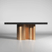 ESF Furniture - Wave Dining table with 2 Ext. in Matt Gold - WAVETABLEGREY - GreatFurnitureDeal