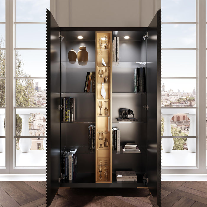 ESF Furniture - Wave 2 Door China in Matt Gold - WAVECHINAGREY - GreatFurnitureDeal