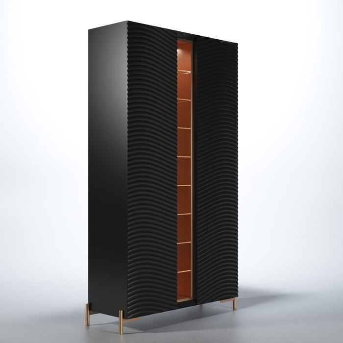 ESF Furniture - Wave 2 Door China in Matt Gold - WAVECHINAGREY - GreatFurnitureDeal