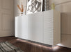 ESF Furniture - Wave 4 Door Buffet with Light in White Matt - WAVEBUFFETWHITE - GreatFurnitureDeal