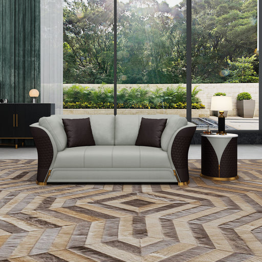 European Furniture - Vogue 2 Piece Sofa Set in Grey & Chocolate - EF-27993-2SET - GreatFurnitureDeal