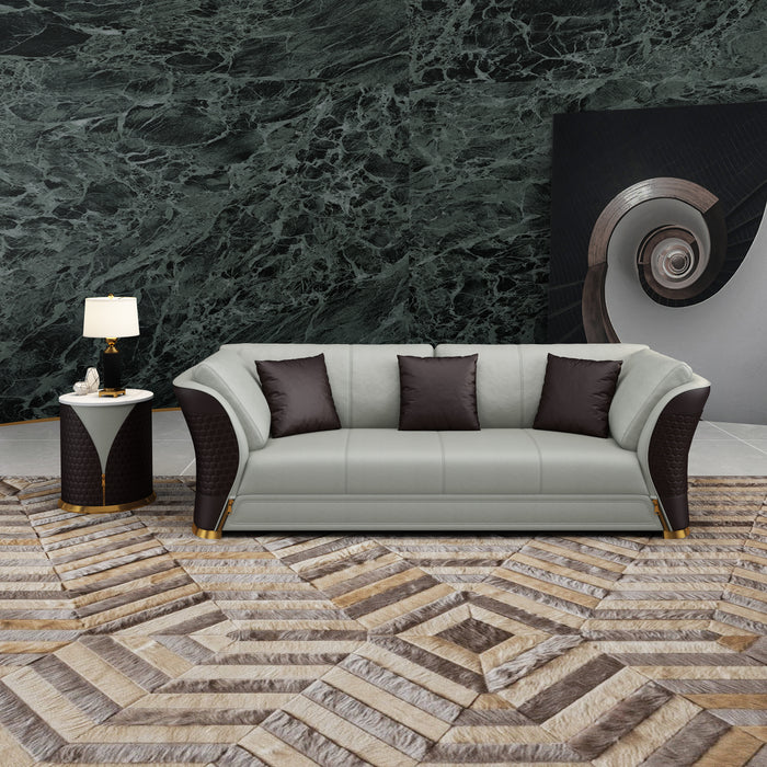 European Furniture - Vogue 3 Piece Living Room Set in Grey & Chocolate - EF-27993-3SET - GreatFurnitureDeal