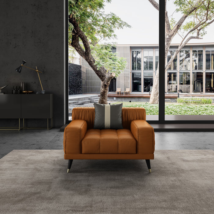 European Furniture - Outlander 3 Piece Living Room Set Cognac Italian Leather - EF-88880-SLC - GreatFurnitureDeal
