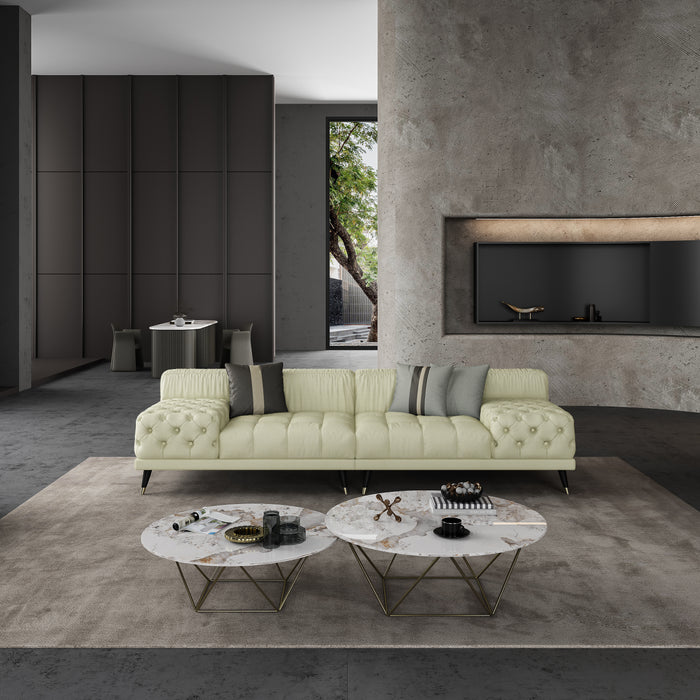 European Furniture - Outlander 4 Seater Sofa Off White Italian Leather - EF-88881-4S