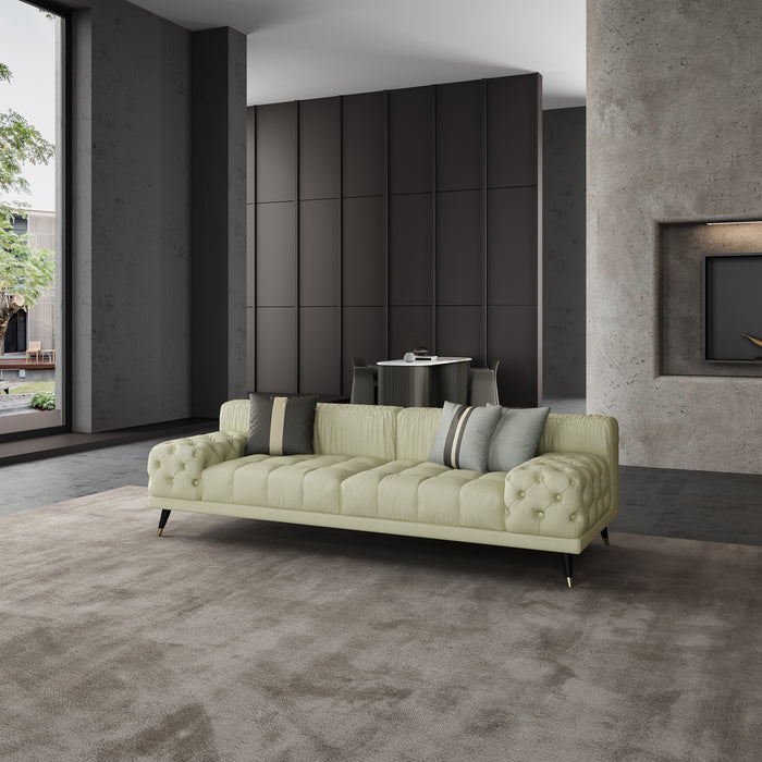 European Furniture - Outlander Sofa Off White Italian Leather - EF-88881-S - GreatFurnitureDeal