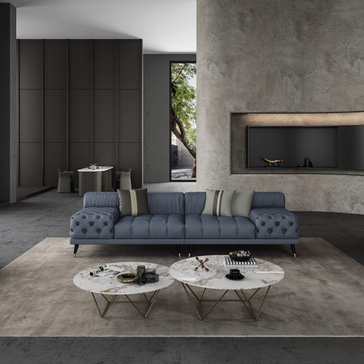 European Furniture - Outlander 4 Seater Sofa Gray Italian Leather - EF-88882-4S - GreatFurnitureDeal