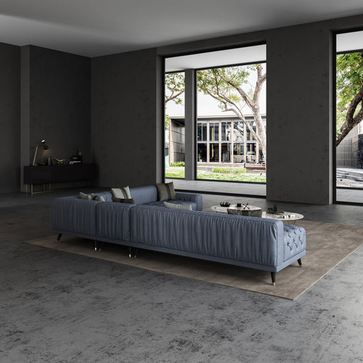 European Furniture - Outlander Modular Sectional Gray Italian Leather - EF-88888-4PC - GreatFurnitureDeal