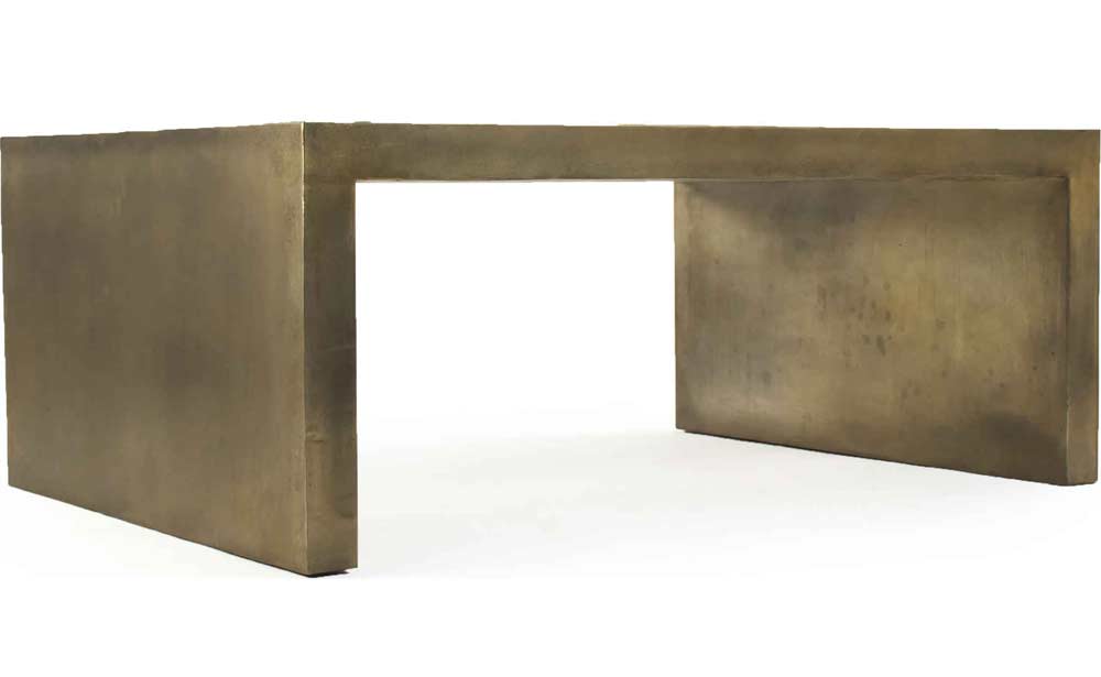 Zentique - Aristide Distressed Gold 48'' Wide Rectangular Coffee Table - EZT160435