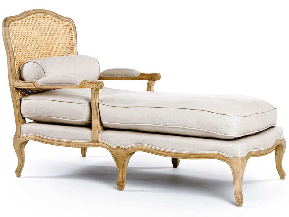 Zentique - Bastille Natural Oak / Linen Chaise Lounge Chair - FC080-20 E255 A003