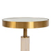 Worlds Away - Fenway Round Cigar Table with Antique Brass Detail and Mirror Top in Cerused Oak - FENWAY CO - GreatFurnitureDeal