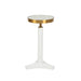 Worlds Away - Fenway Round Cigar Table with Antique Brass Detail and Mirror Top in White Lacquer - FENWAY WH - GreatFurnitureDeal