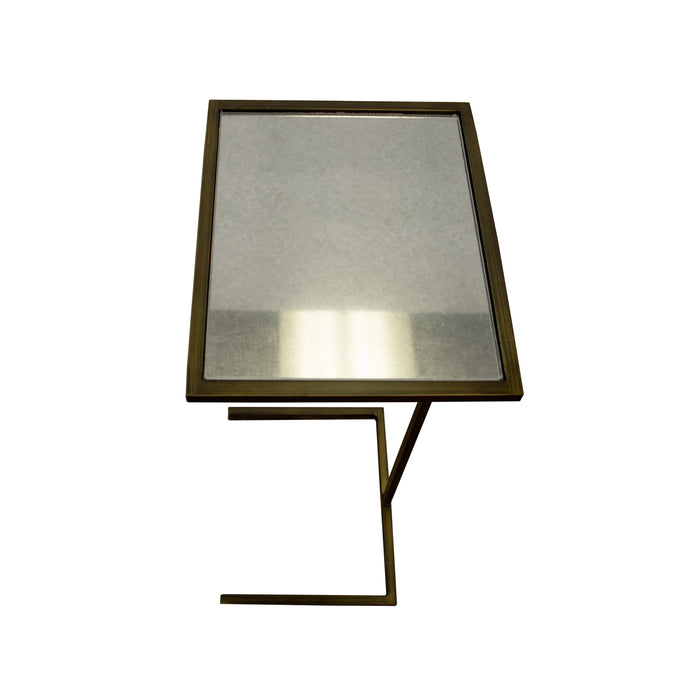 Worlds Away - Cigar Table Bronze With Antique Mirror Top - FNCMAM BRZ - GreatFurnitureDeal