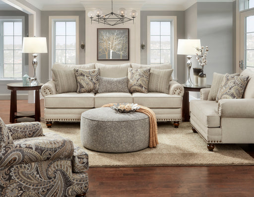 Southern Home Furnishings - 2821 Carys Doe Loveseat in Beige - 2821 Carys Doe Loveseat - GreatFurnitureDeal