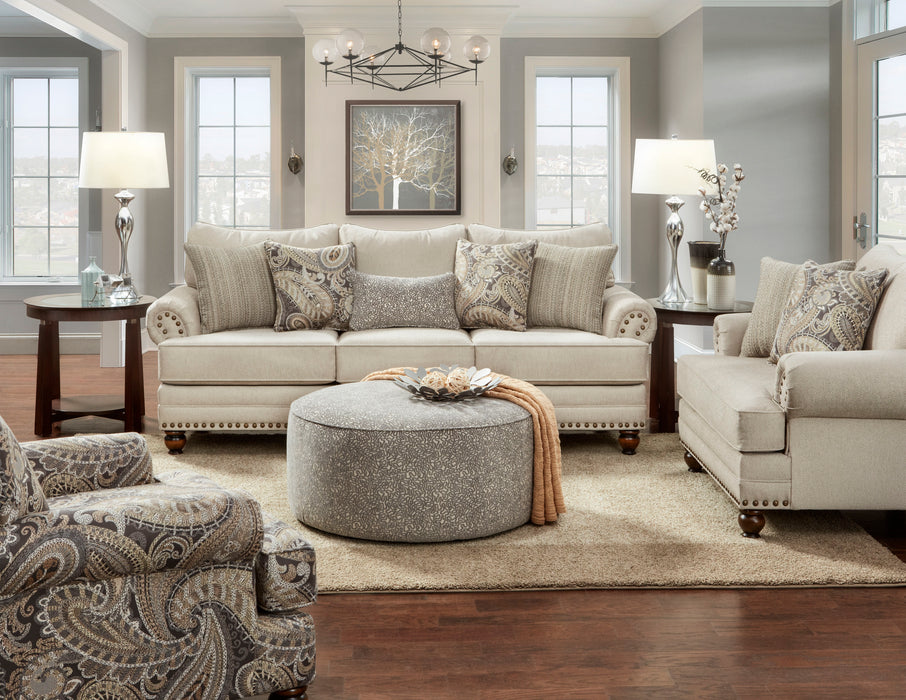 Southern Home Furnishings - 2821 Carys Doe Loveseat in Beige - 2821 Carys Doe Loveseat - GreatFurnitureDeal
