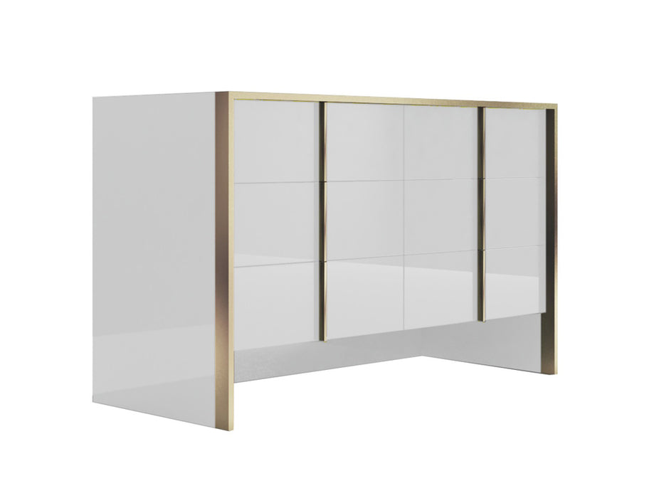 J&M Furniture - Fiocco Dresser with Mirror in White and gold - 17454-DM - GreatFurnitureDeal