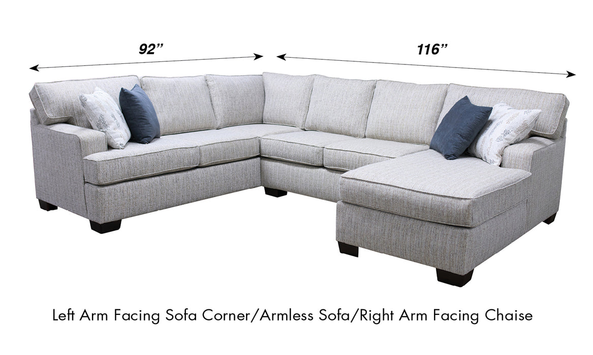 Mariano Italian Leather Furniture - Frazier High Performance Fabric Sectional - LUK-FRAZIER-SEC