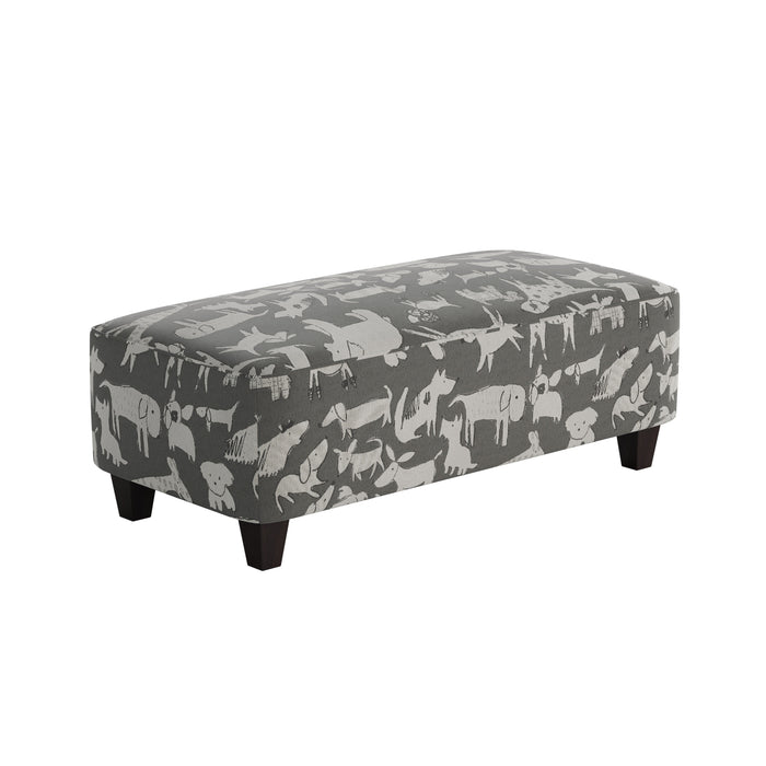 Southern Home Furnishings - Doggie Graphite 49"Cocktail Ottoman in Grey - 100-C Doggie Graphite - GreatFurnitureDeal