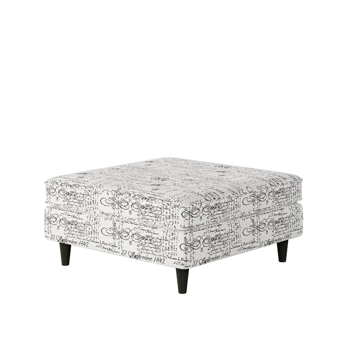 Southern Home Furnishings - Francaise Ebony 38" Square Cocktail Ottoman in Multi - 170-C Francaise Ebony - GreatFurnitureDeal