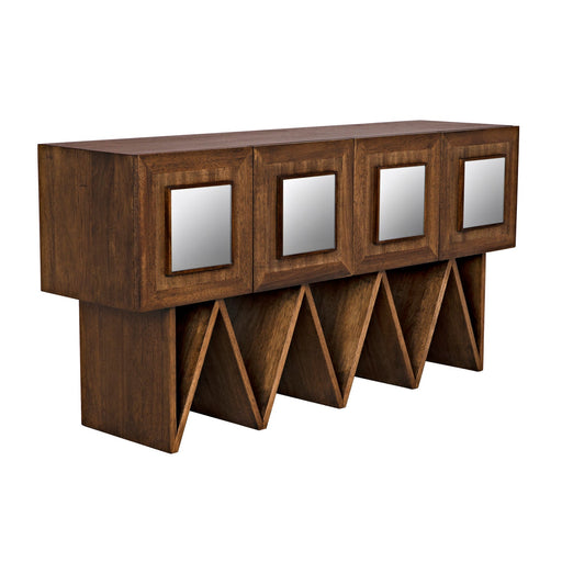 Noir Furniture - Jean-Michel Sideboard, Dark Walnut with Mirror - GCON394DW - GreatFurnitureDeal