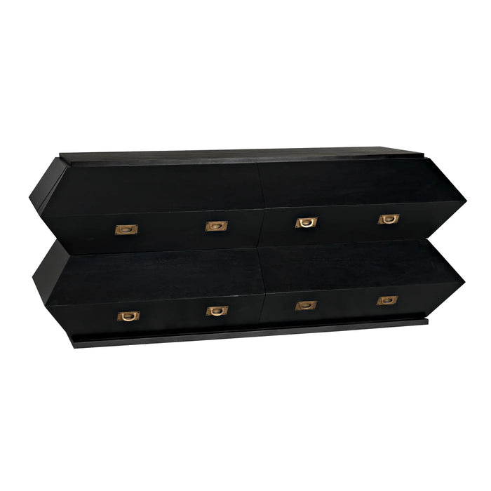 NOIR Furniture - Vico Dresser in Hand Rubbed Black - GDRE250HB