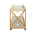 Worlds Away - Gold leafed "x" Bar Cart with Mirrored Tops - GERARD G - GreatFurnitureDeal