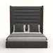 Nativa Interiors - Irenne Horizontal Channel Tufted Upholstered High Height California King Charcoal Bed - BED-IRENNE-HC-HI-CA-PF-CHARCOAL - GreatFurnitureDeal