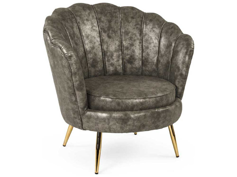 Zentique - Distressed Grey Accent Chair - GH003-PU - GreatFurnitureDeal