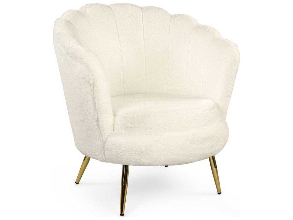 Zentique - White Faux Accent Chair - GH003-RW - GreatFurnitureDeal