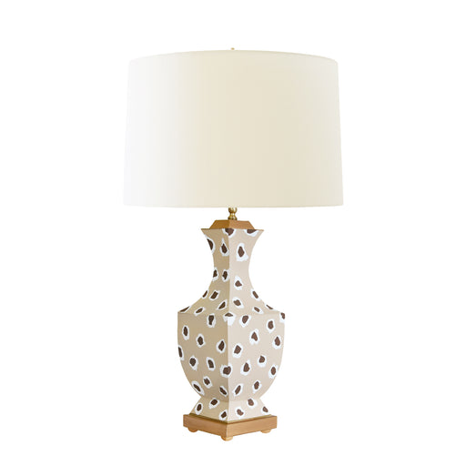 Worlds Away - Gina Handpainted Tole Table Lamp In Brown Leopard Pattern - GINA LEOP BR - GreatFurnitureDeal