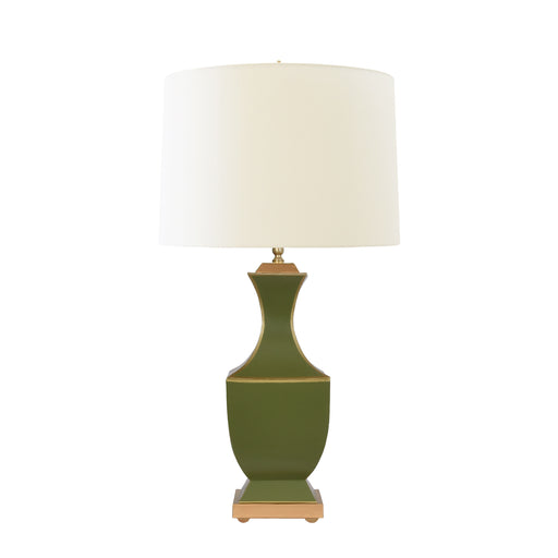 Worlds Away - Gina Handpainted Tole Table Lamp in Olive with Gold Detail - GINA OLV - GreatFurnitureDeal