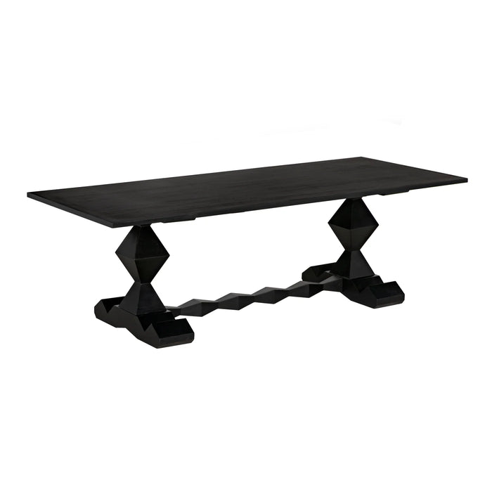 NOIR Furniture - Madeira Dining Table in Hand Rubbed Black - GTAB577HB