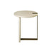 Worlds Away - Round Side Table In Antique Brass And Cream Shagreen - HARRINGTON CS - GreatFurnitureDeal