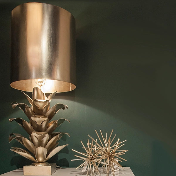 Worlds Away - Silver Leaf Brutalist Palm Table Lamp With Silver Metal - ARIANNA S - GreatFurnitureDeal