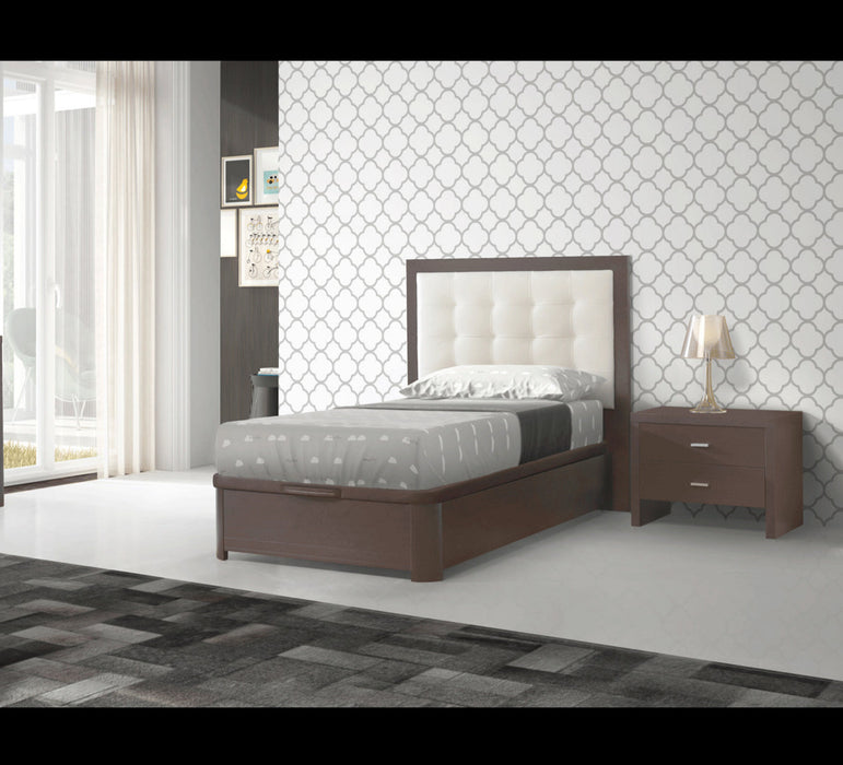 ESF Furniture - Regina 2 Piece Storage Full Size Bedroom Set in Wenge - REGINABEDFS-2SET