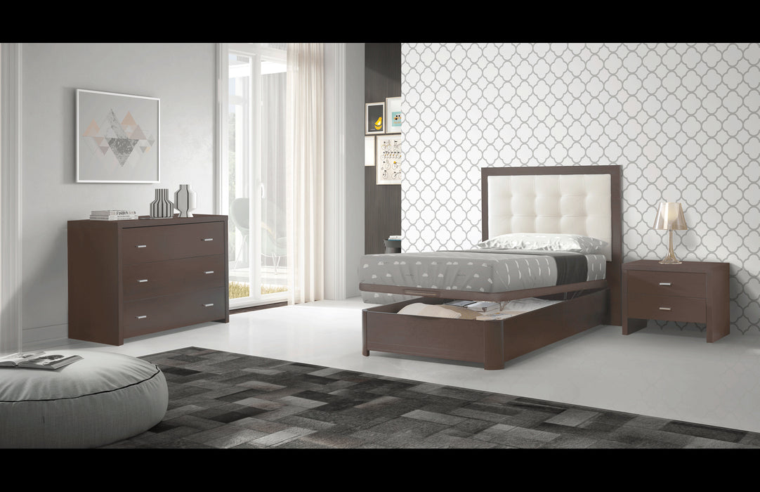 ESF Furniture - Dupen Spain Regina Storage Twin Size Bed with Frame in Wenge - REGINABEDTS