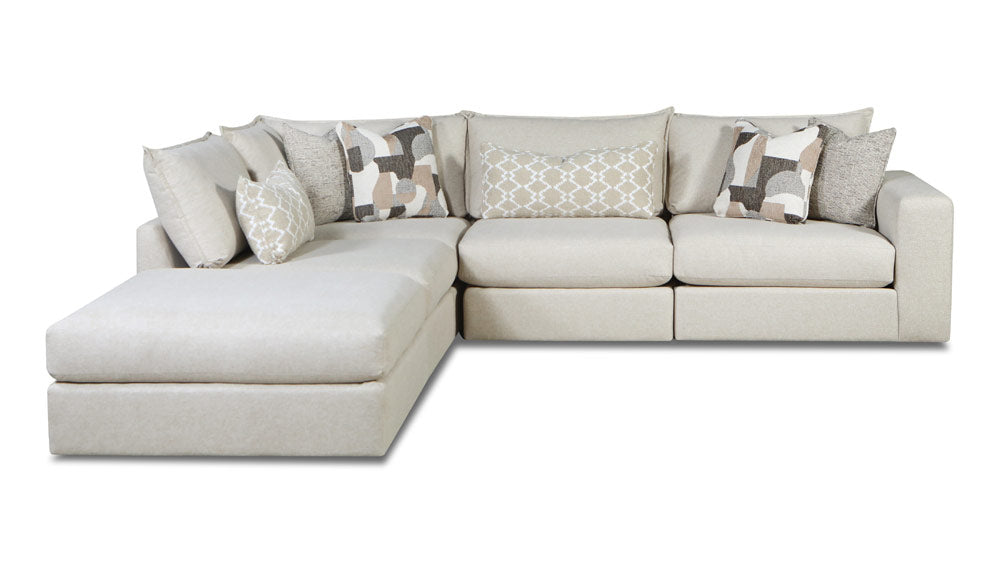 Southern Home Furnishings - Gold Rush Antique Sectional in Tan - 7004-03 15 19KP 11R Gold Rush - GreatFurnitureDeal