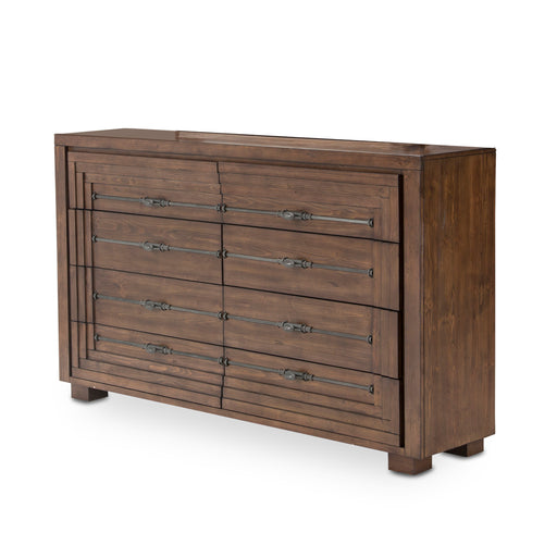 AICO Furniture - Carrollton Dresser with Mirror in Rustic Ranch - KI-CRLN050-060-407N - GreatFurnitureDeal
