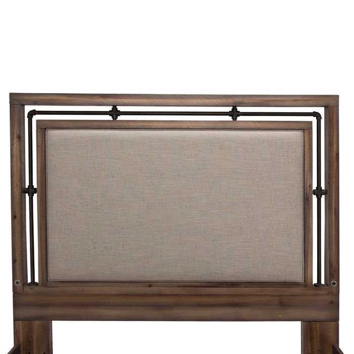 AICO Furniture - Crossings 6 Piece Eastern King Panel W- Drawers Bedroom Set in Reclaimed Barn - KI-CRSG00EKDW-042-217-6SET